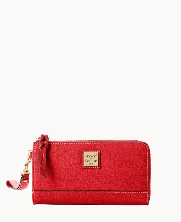 ManWoman Saffiano Folded Zip Wristlet Tomato Dooney and Bourke Wallets