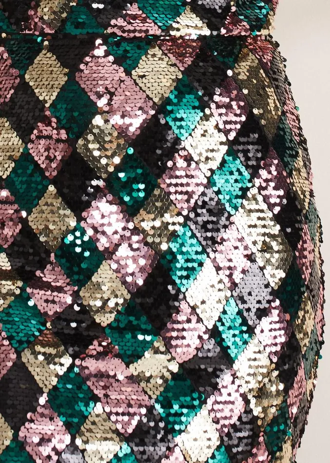 Mari Diamond Sequin Midi Skirt CoOrd Multicoloured Women Phase Eight Skirts