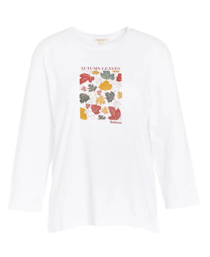 Mariner LongSleeved TShirt Classic White Women Barbour TShirts