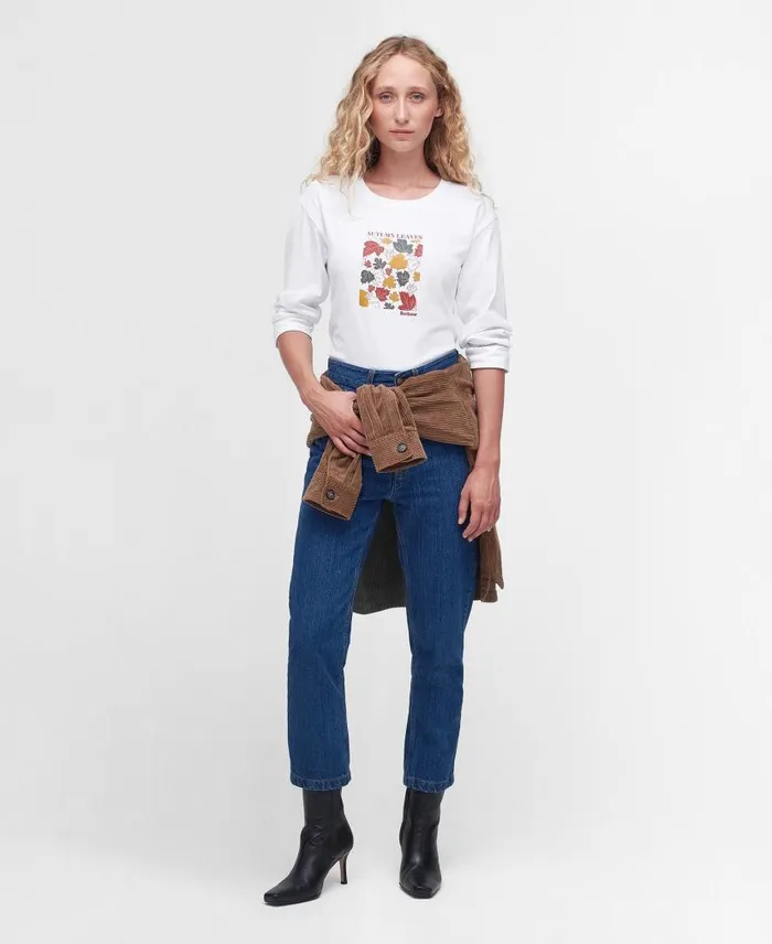 Mariner LongSleeved TShirt Classic White Women Barbour TShirts