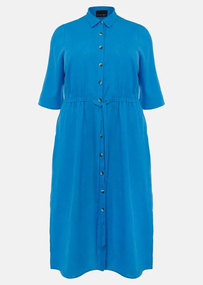 Marlene Tie Shirt Dress Azure Blue Women Phase Eight Dresses