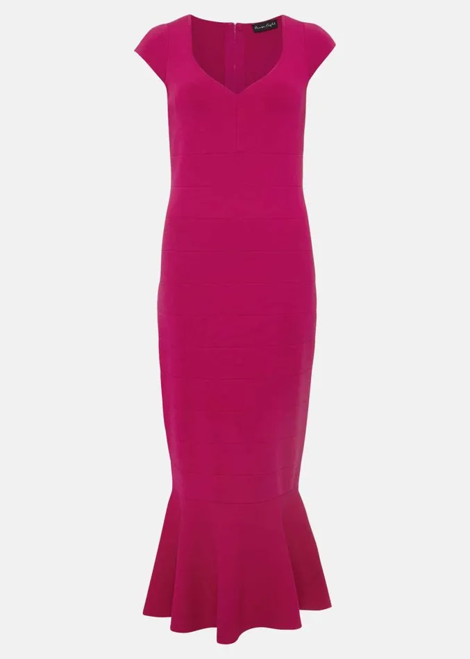 Martha Bandage Midi Dress Magenta Women Phase Eight Dresses