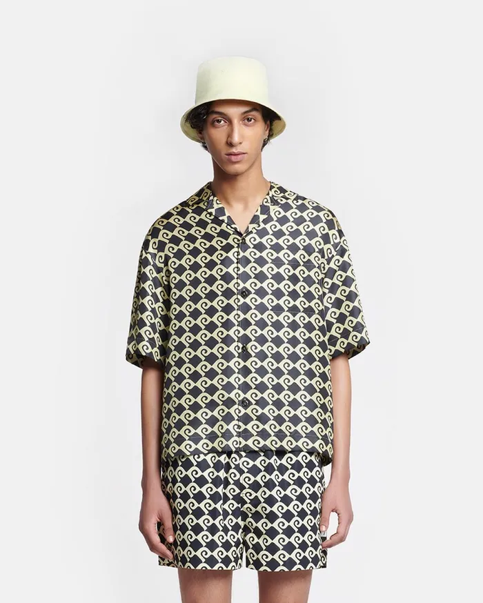 Maxton Printed SilkTwill Shirt Diamond Check Men Nanushka Shirts