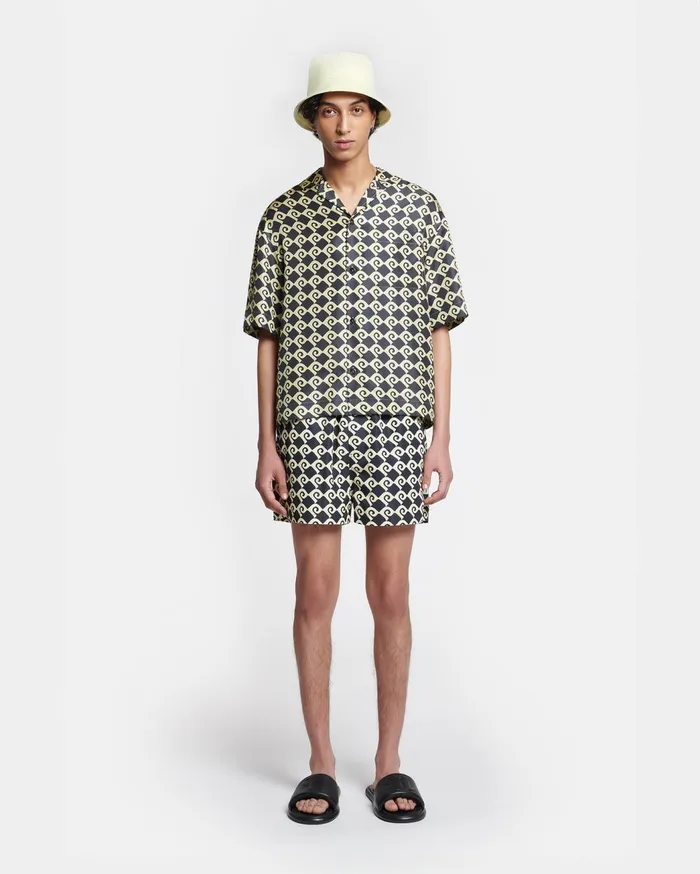 Maxton Printed SilkTwill Shirt Diamond Check Men Nanushka Shirts
