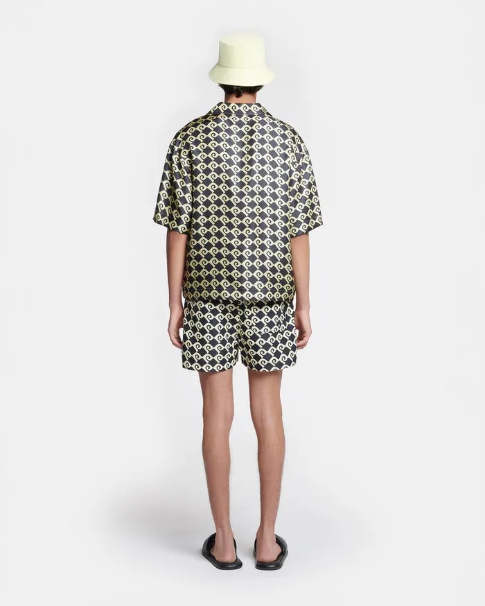 Maxton Printed SilkTwill Shirt Diamond Check Men Nanushka Shirts