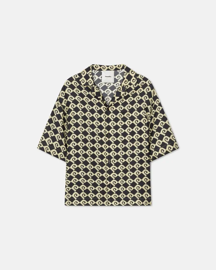 Maxton Printed SilkTwill Shirt Diamond Check Men Nanushka Shirts
