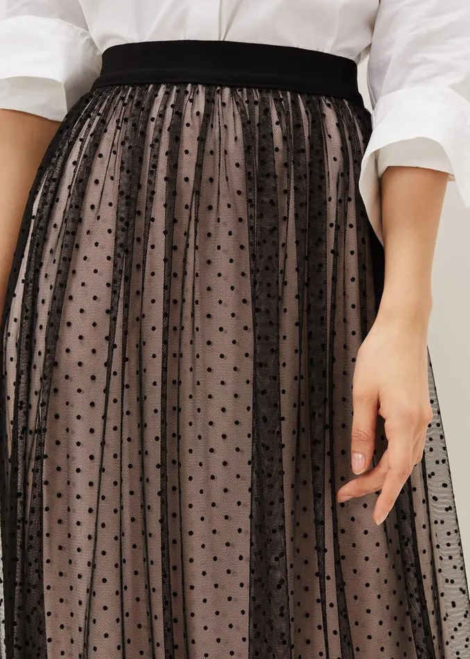 Maya Mesh Spot Skirt Blackblush Women Phase Eight Skirts
