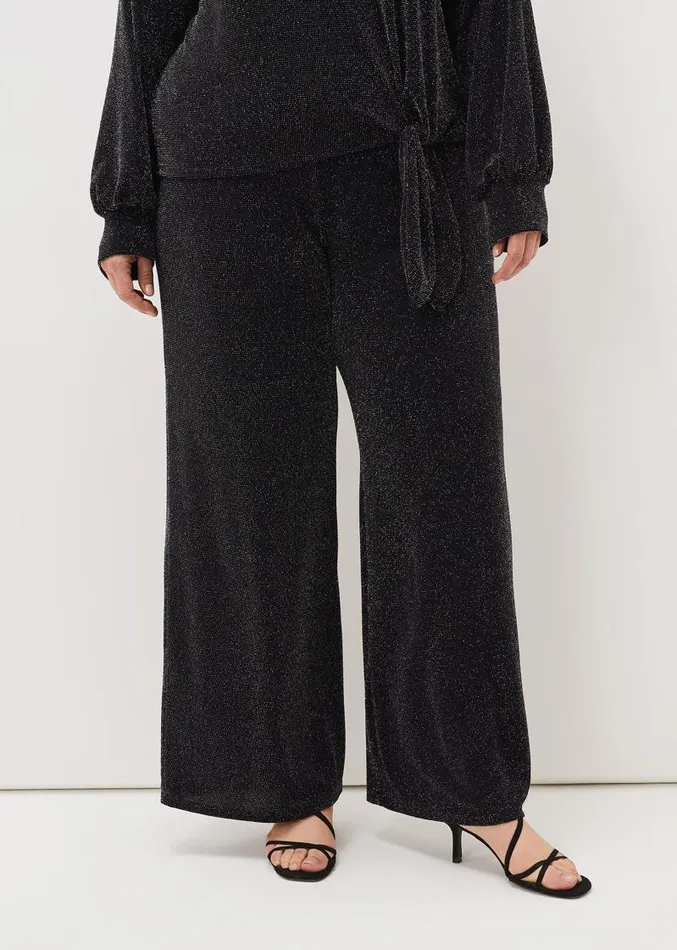 Mell Shimmer Lurex CoOrd Trousers Blacksilver Women Phase Eight Trousers