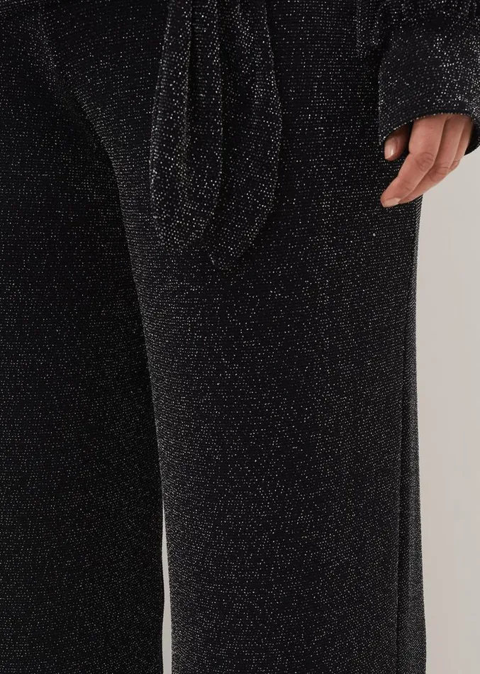 Mell Shimmer Lurex CoOrd Trousers Blacksilver Women Phase Eight Trousers