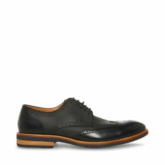 Men039s KADYNN BLACK LEATHER Black Leather Steve Madden Dress