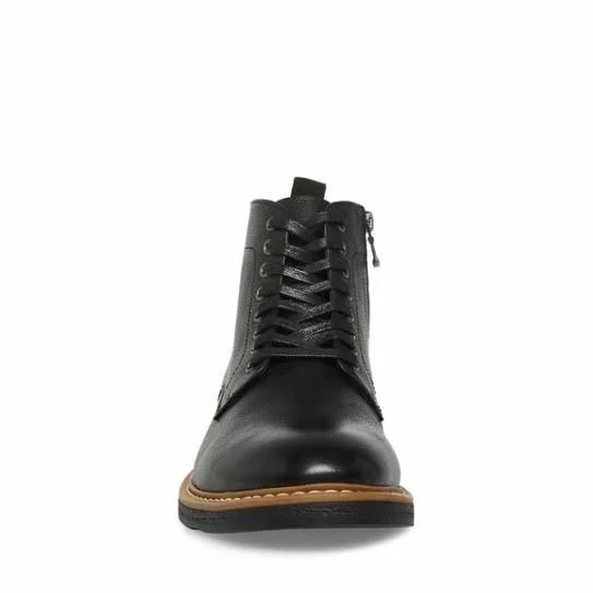 Men039s MITCHELL BLACK LEATHER Black Leather Steve Madden Boots Men039s MITCHELL BLACK LEATHER Black Leather Steve Madden Boots