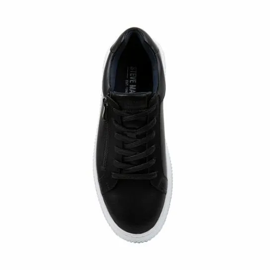Men039s NIZIAM BLACK LEATHER Black Leather Steve Madden Sneakers Men039s NIZIAM BLACK LEATHER Black Leather Steve Madden Sneakers