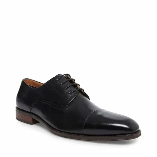 Men039s PLOT BLACK LEATHER Black Leather Steve Madden Dress Men039s PLOT BLACK LEATHER Black Leather Steve Madden Dress