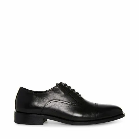 Men039s PRINCETON BLACK LEATHER Black Leather Steve Madden Dress