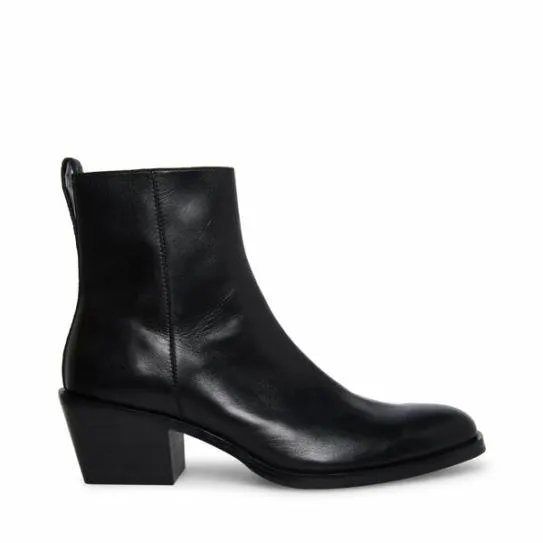 Men039s RICHIE BLACK LEATHER Black Leather Steve Madden Boots