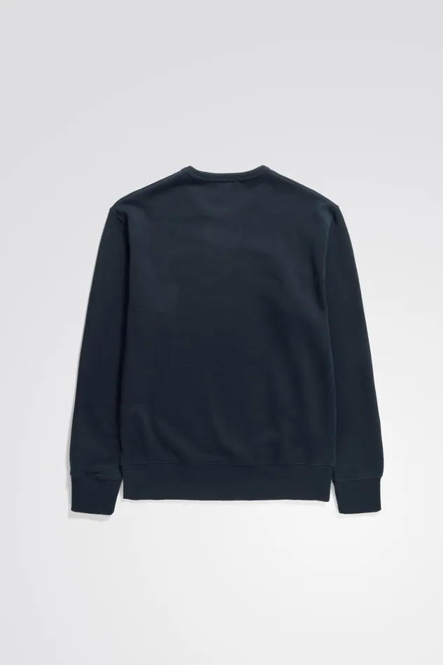 Men Arne Relaxed Organic Chain Stitch Logo Sweatshirt Dark Navy Norse Projects Sweatshirts