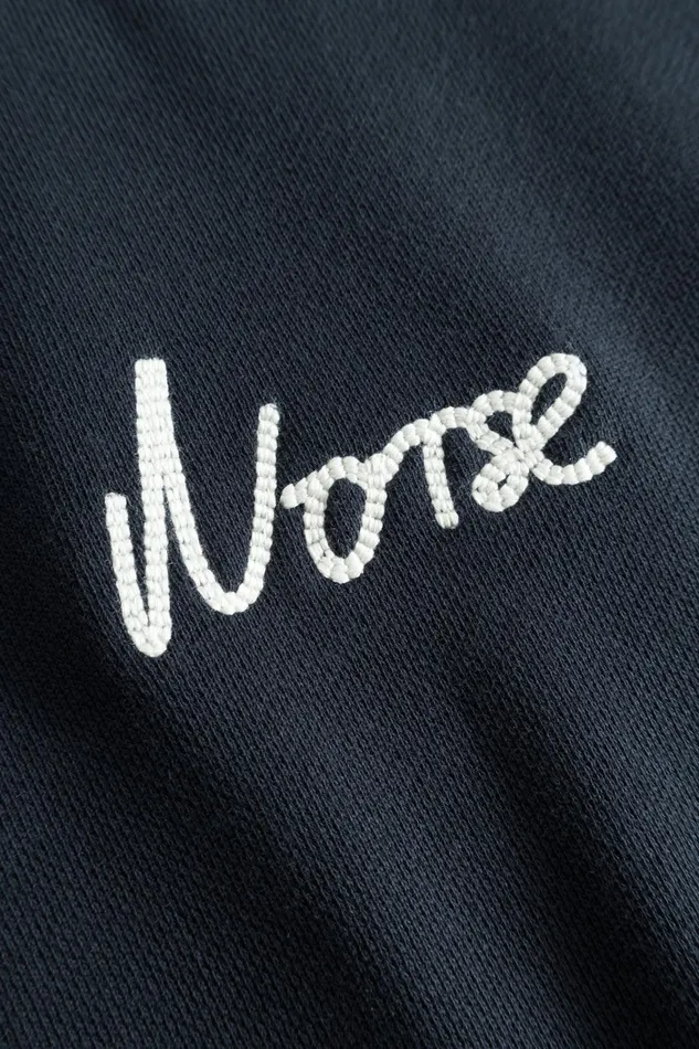 Men Arne Relaxed Organic Chain Stitch Logo Sweatshirt Dark Navy Norse Projects Sweatshirts