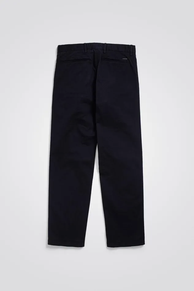 Men Aros Regular Italian Brushed Twill Chino Dark Navy Norse Projects Trousers
