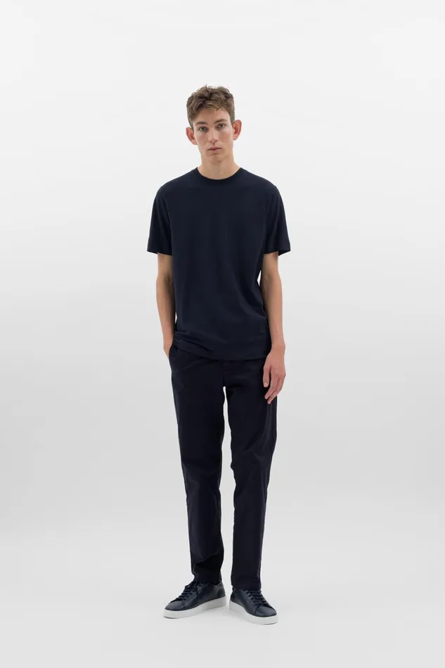 Men Aros Regular Italian Brushed Twill Chino Dark Navy Norse Projects Trousers
