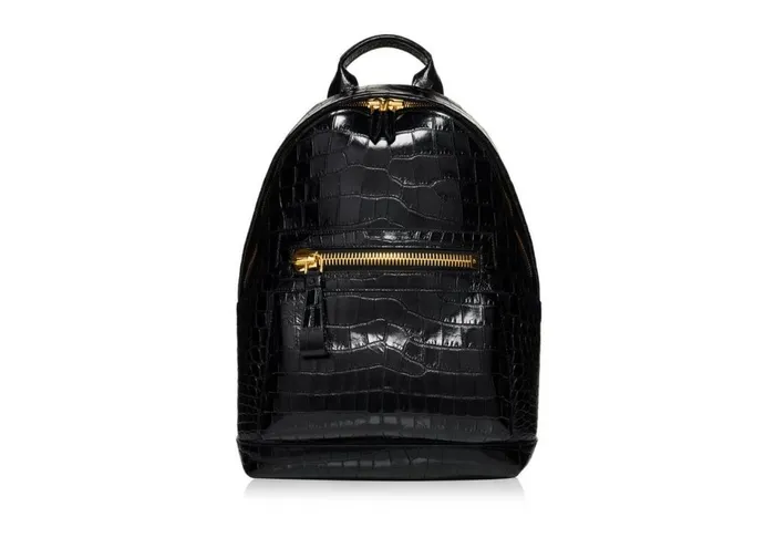 Men Backpacks Tom Ford Printed Alligator Buckley Backpack Black