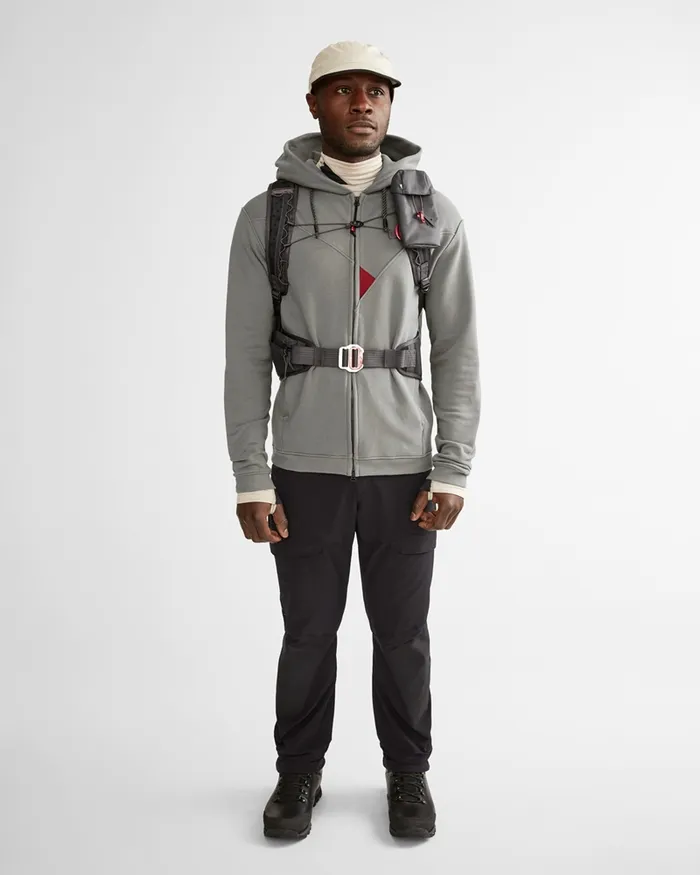 Men Bauge Zip Hood Klttermusen Off The Mountain Collection Flint Grey Klttermusen Fleeces and Sweaters