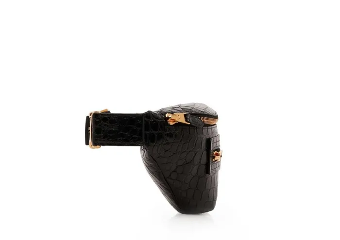 Men Belt Bags Tom Ford Printed Alligator Buckley Belt Bag Black Men Belt Bags Tom Ford Printed Alligator Buckley Belt Bag Black