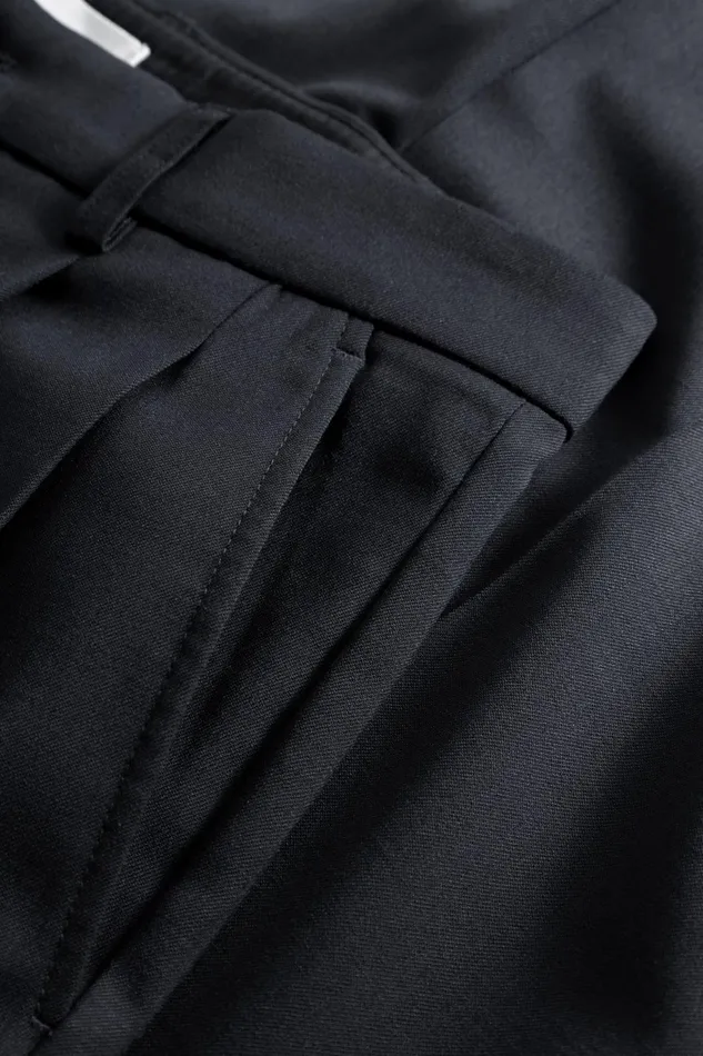Men Benn Relaxed Light Wool Pleated Trouser Dark Navy Norse Projects Trousers
