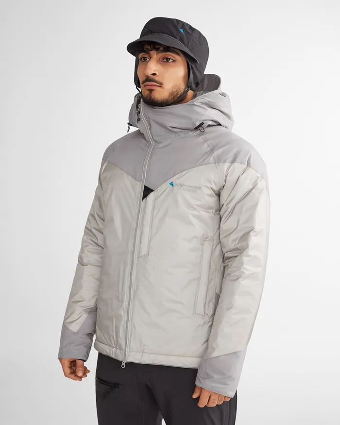 Men Bifrost Hooded Down Jacket True Red Klttermusen Waterproof Jackets