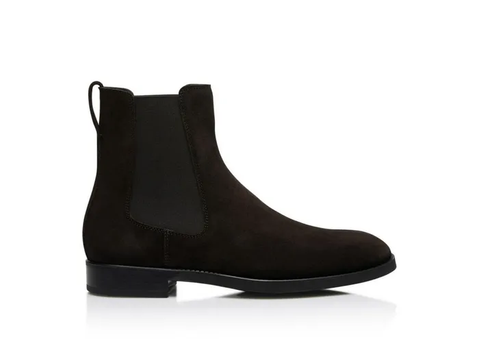 Men Boots Tom Ford Suede Robert Chelsea Boot Chocolate
