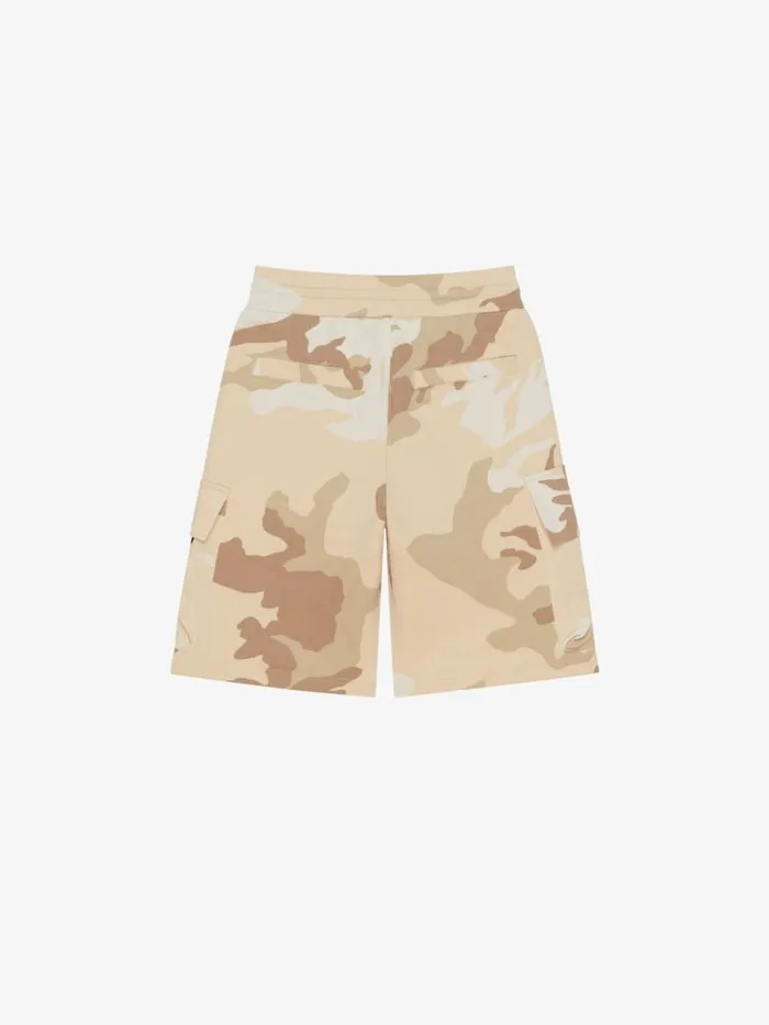 Men Boy 4 To 12 Years Givenchy Bermuda Shorts In Fleece With Camo Print Creambeige Men Boy 4 To 12 Years Givenchy Bermuda Shorts In Fleece With Camo Print Creambeige