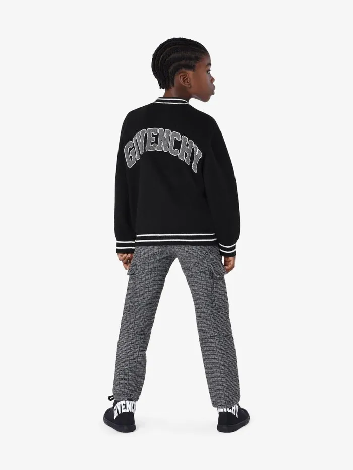 Men Boy 4 To 12 Years Givenchy GIVENCHY College Varsity Jacket In Knit Blackgrey