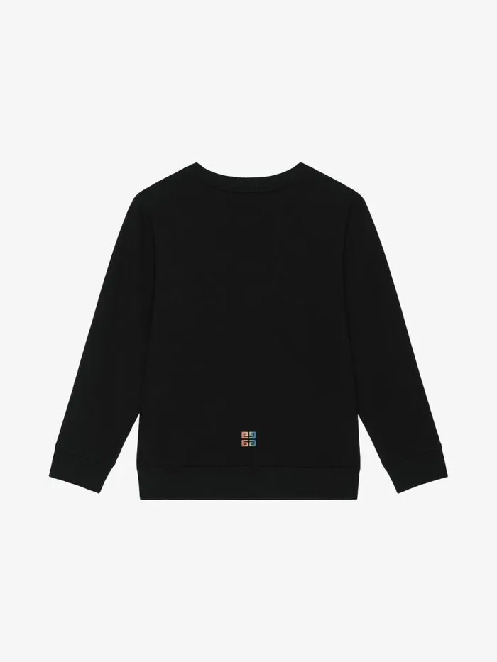 Men Boy 4 To 12 Years Givenchy Sweatshirt In Embroidered Fleece Black Men Boy 4 To 12 Years Givenchy Sweatshirt In Embroidered Fleece Black