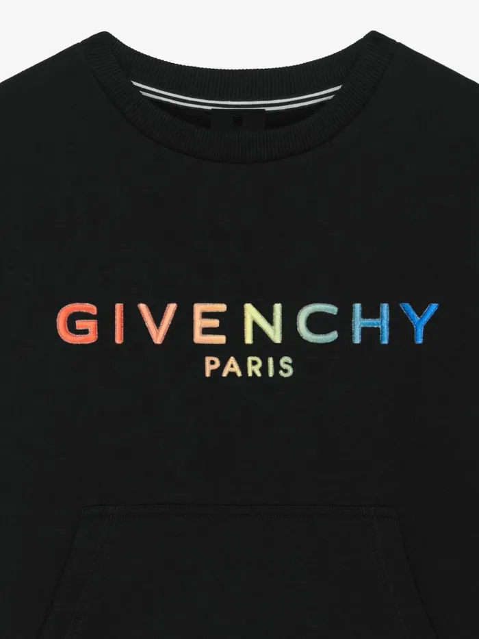 Men Boy 4 To 12 Years Givenchy Sweatshirt In Embroidered Fleece Black Men Boy 4 To 12 Years Givenchy Sweatshirt In Embroidered Fleece Black