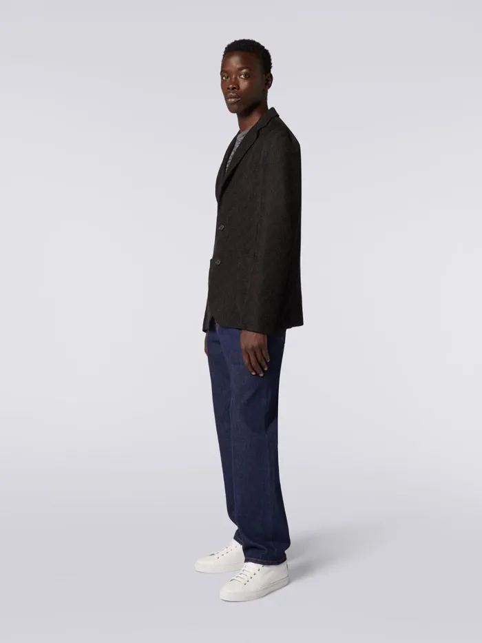 Men Cotton Chevron SingleBreasted Blazer White Black and Beige Missoni Coats and Jackets Men Cotton Chevron SingleBreasted Blazer White Black and Beige Missoni Coats and Jackets