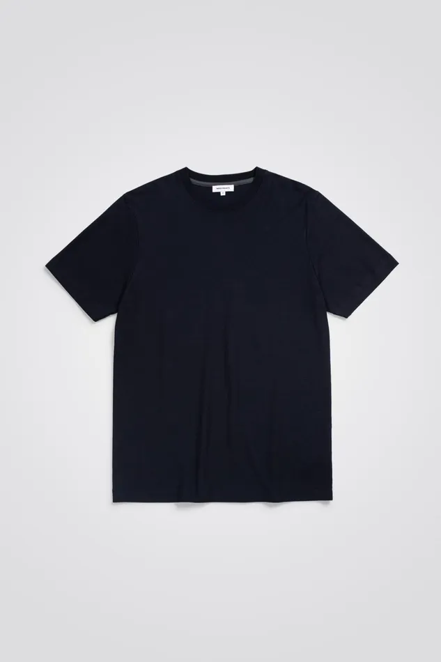 Men Cotton Crpe Tshirt Dark Navy Norse Projects TShirts