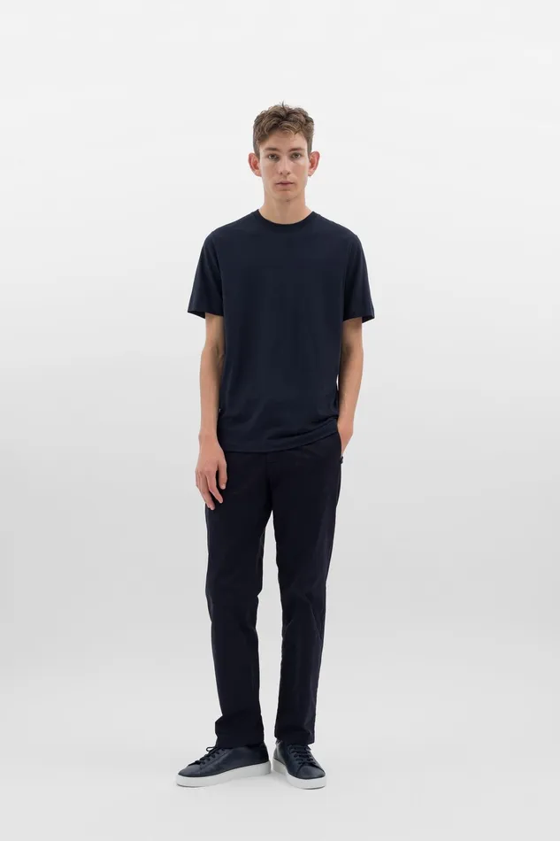 Men Cotton Crpe Tshirt Dark Navy Norse Projects TShirts