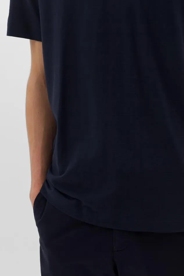 Men Cotton Crpe Tshirt Dark Navy Norse Projects TShirts