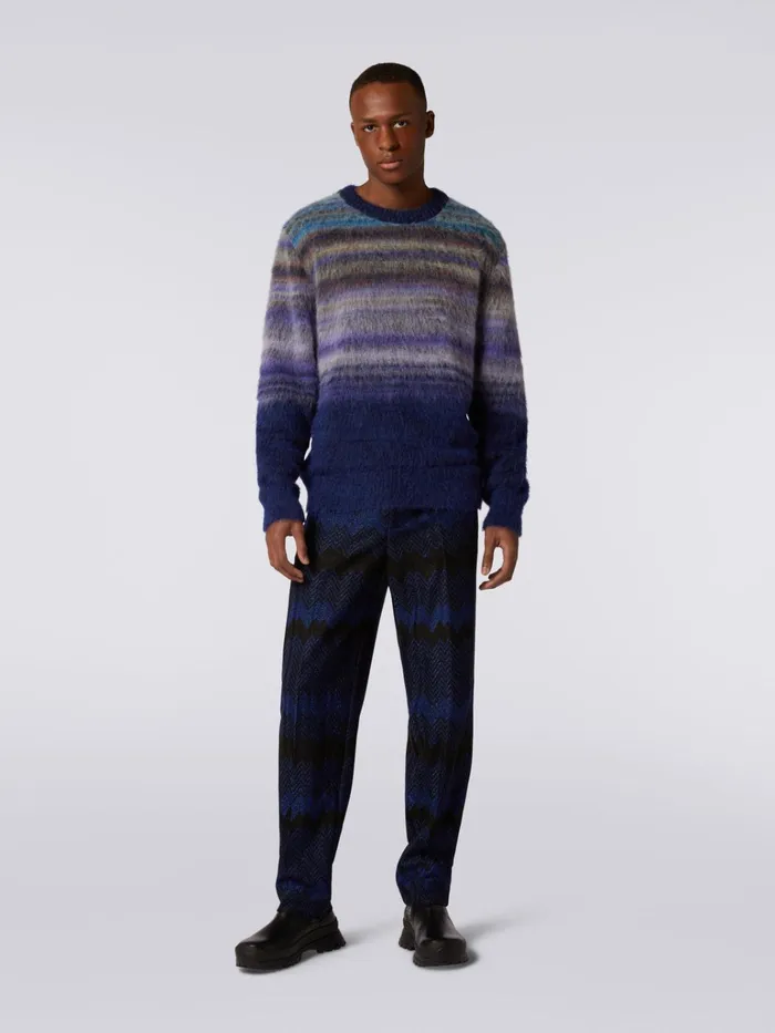 Men CrewNeck Jumper In Slub Mohair Multicoloured Missoni Knitwear Men CrewNeck Jumper In Slub Mohair Multicoloured Missoni Knitwear