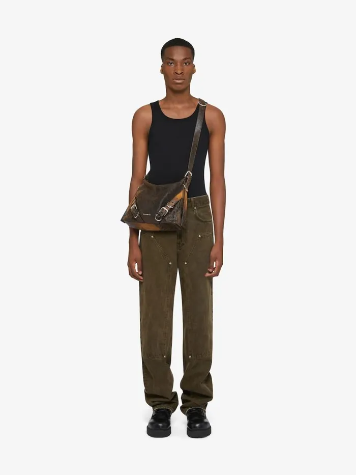 Men Crossbody Bags Givenchy Voyou Crossbody Bag In Crackled Leather Blackbrown Mud Men Crossbody Bags Givenchy Voyou Crossbody Bag In Crackled Leather Blackbrown Mud