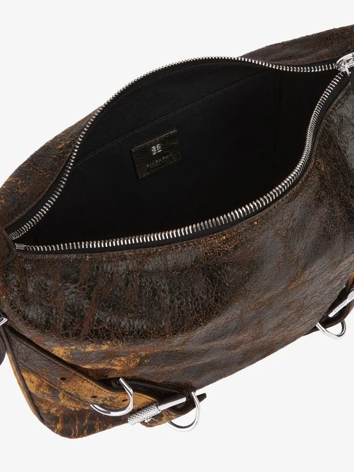 Men Crossbody Bags Givenchy Voyou Crossbody Bag In Crackled Leather Blackbrown Mud Men Crossbody Bags Givenchy Voyou Crossbody Bag In Crackled Leather Blackbrown Mud