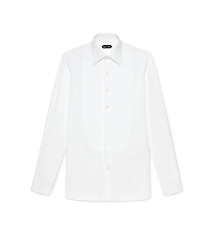 Men Evening Tom Ford Poplin Classic Fit French Cuff Evening Shirt White