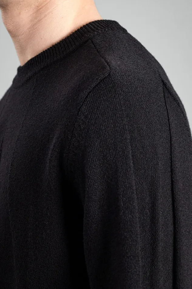 Men Hybrid Merino Monogram Black Norse Projects Knitwear