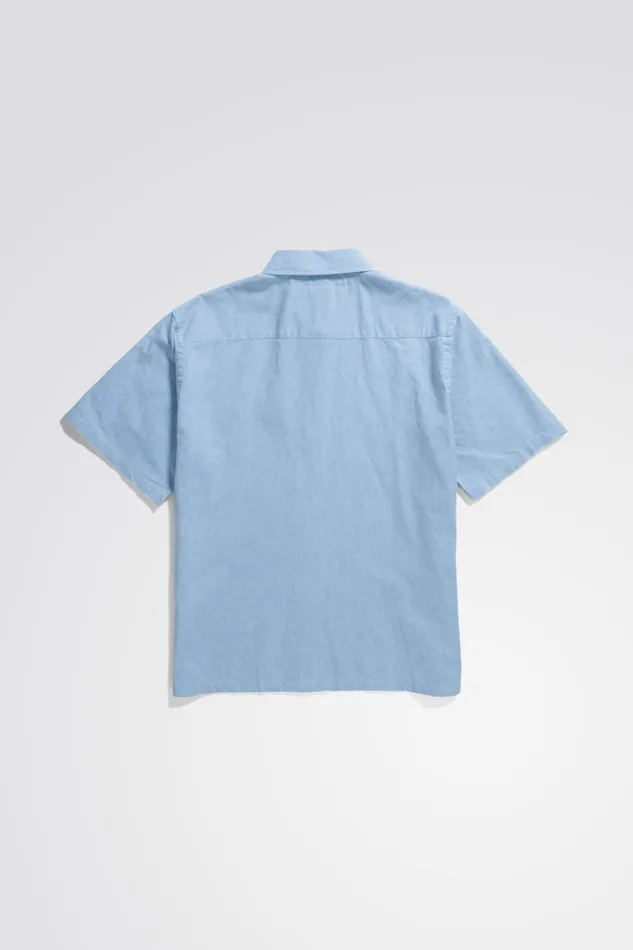 Men Ivan Relaxed Cotton Linen SS Shirt Pale Blue Norse Projects Shirting