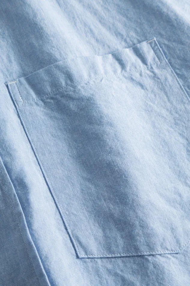 Men Ivan Relaxed Cotton Linen SS Shirt Pale Blue Norse Projects Shirting