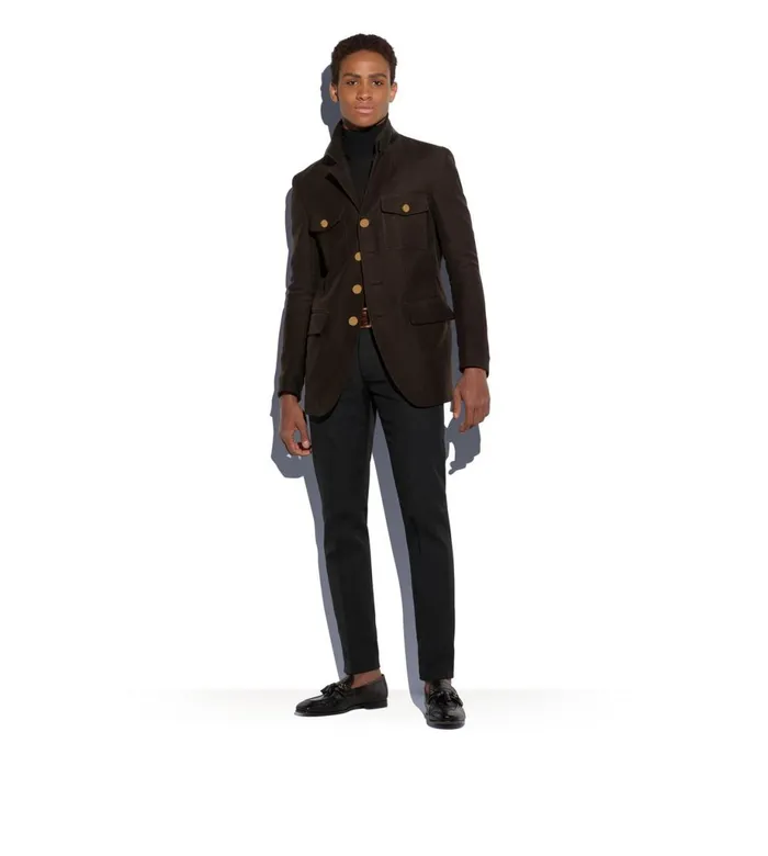 Men Jackets Tom Ford Tailored Military Jacket Dark Brown Men Jackets Tom Ford Tailored Military Jacket Dark Brown