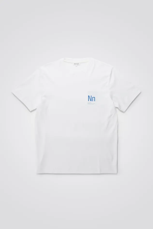 Men Jakob Interlock Nn Print TShirt White Norse Projects TShirts