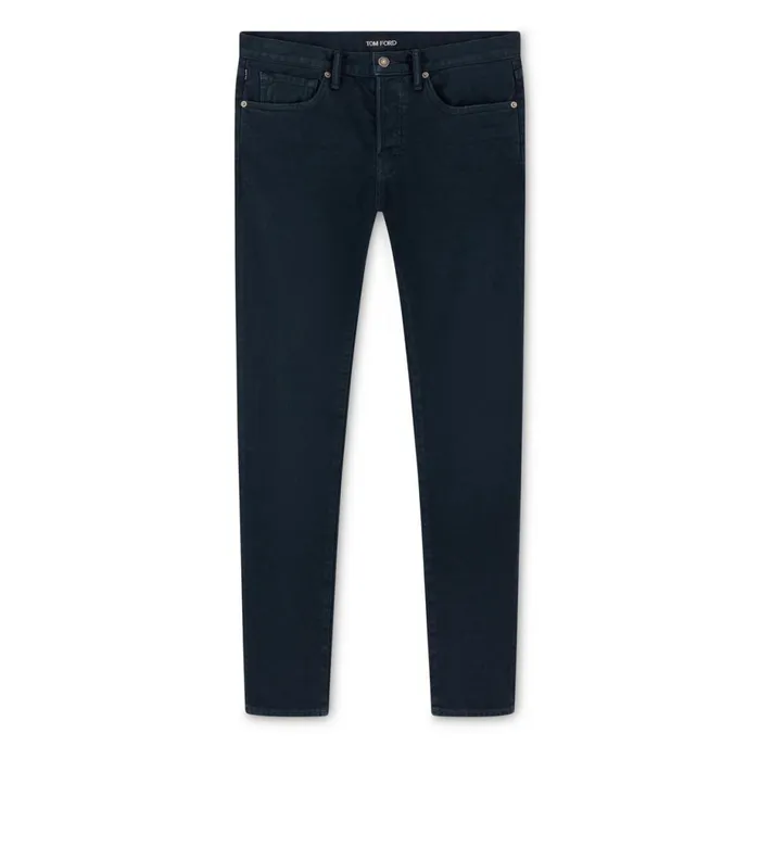 Men Jeans Tom Ford Twill Slim Fit Denim Indigo