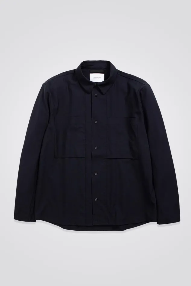 Men Jens Cordura Tech Wool Overshirt Dark Navy Norse Projects Overshirts