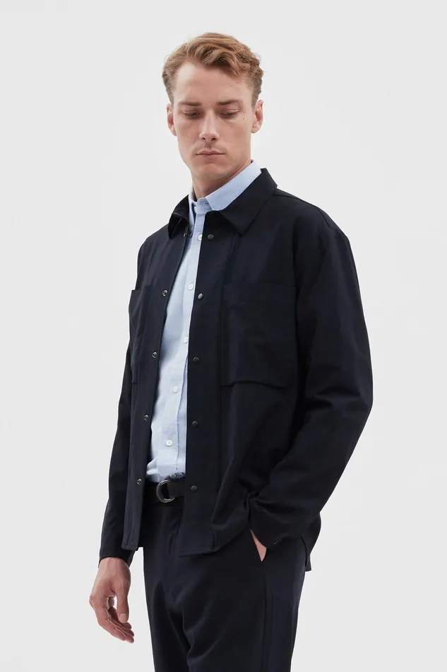 Men Jens Cordura Tech Wool Overshirt Dark Navy Norse Projects Overshirts