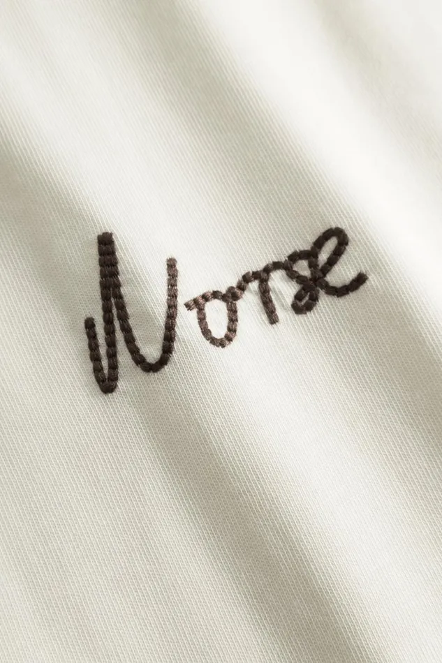 Men Johannes Organic Chain Stitch Logo Tshirt Ecru Norse Projects TShirts